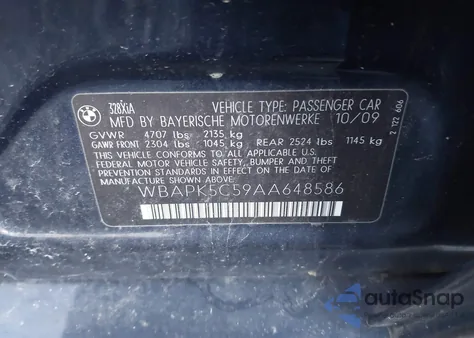 2010 BMW 328I xDrive из США, поврежденный, VIN WBAPK5C59AA648586